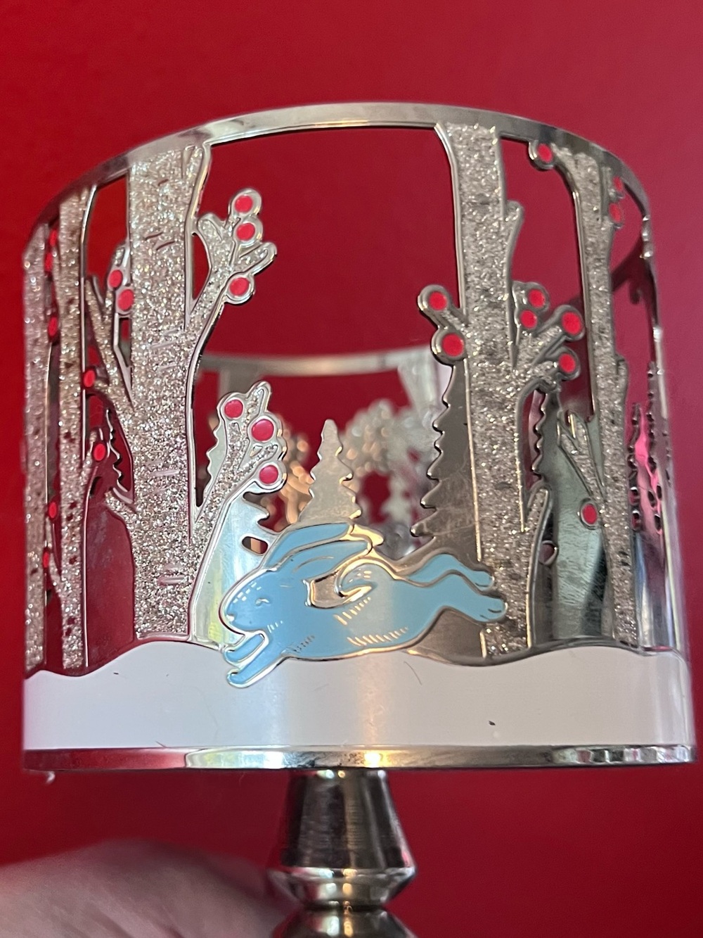 Bath & Bodyworks stand wilderness winter holiday candle holder deer rabbit